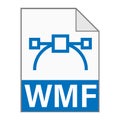 Modern flat design of WMF file icon for web