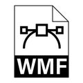 Modern flat design of WMF file icon for web