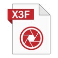 Modern flat design of X3F file icon for web Royalty Free Stock Photo