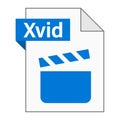 Modern flat design of Xvid file icon for web