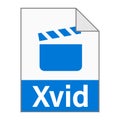 Modern flat design of Xvid illustration file icon for web Royalty Free Stock Photo