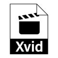 Modern flat design of Xvid illustration file icon for web Royalty Free Stock Photo