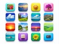 Modern Flat Directory Snapshot Buttons for Web Design App Interfaces and Data Visualization Rounded Square UI Elements