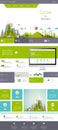 Modern Flat Eco One page website design template. Royalty Free Stock Photo