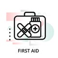 Concept of first aid icon on abstract background Royalty Free Stock Photo