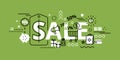 Sale concept in greenery color