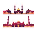 Modern Flat Elegant Islamic Mosque Building. beautiful mosque illustration