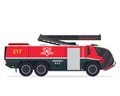 Modern Flat Firefighter Truck Illustration