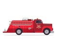 Modern Flat Firefighter Truck Illustration