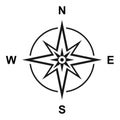 Modern flat icon compass with north, south, east and west symbol isolated on white background Royalty Free Stock Photo