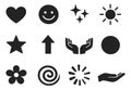 Modern flat icon set featuring essential user interface elements and symbols for web design Royalty Free Stock Photo