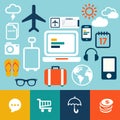 Modern flat icon weather and travel collection Royalty Free Stock Photo