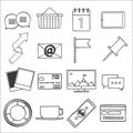 Modern flat icons vector collection, web design objects, business, office and marketing items. Royalty Free Stock Photo