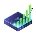 A modern, flat illustration showcasing business technology and growth Royalty Free Stock Photo
