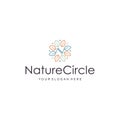 Modern flat initial N Nature Circle logo design