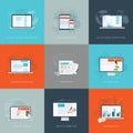 Modern flat internet marketing business vector illustrations set