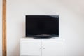 Modern flat lcd television set Royalty Free Stock Photo