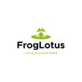 Modern flat letter mark FROG LOTUS logo design Royalty Free Stock Photo