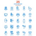 Modern Flat Line Color Icons- Hotel Services Royalty Free Stock Photo