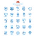 Modern Flat Line Color Icons- SEO and Development Royalty Free Stock Photo