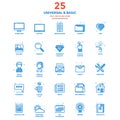 Modern Flat Line Color Icons- Universal and Basic