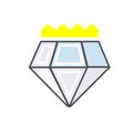 Modern flat line icon diamond with a crown. Sign of the award