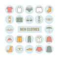 Set of men clothes vector outline icons Royalty Free Stock Photo
