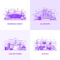 Flat line Purple Designed Concepts 10 Royalty Free Stock Photo