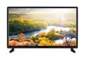 Modern flat-screen TV and autumn landscape with river on it Royalty Free Stock Photo
