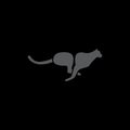Modern flat silhouette cheetah or jaguar jump logo symbol icon vector graphic design illustration idea creative