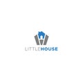 Modern flat simple LITTLE HOUSE home logo design