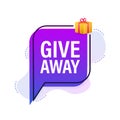 Modern flat style template with giveaway megaphone for banner design. Social media like icon concept. Vector