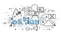 Modern flat thin line design vector illustration, concept of design process and web development Royalty Free Stock Photo