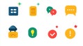 Modern Flat UI Icons Set Design Elements App Interface Colorful Vector Graphic red chat grid menu Royalty Free Stock Photo