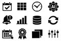 Modern flat user interface icons set featuring essential digital and business elements for web and app design Royalty Free Stock Photo