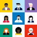 Modern flat vector avatars set. Colorful user icons Royalty Free Stock Photo