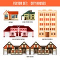 Modern flat vector buildings set