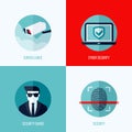 Modern flat vector concepts of security and surveillance