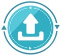 Modern flat vector icon with upload arrow and circular synchronization symbol for web and app interface Royalty Free Stock Photo