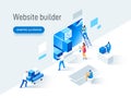 Modern flat vector illustration concept of people making web page design for website. Creative landing page design