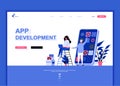 Modern flat web page design template concept of App Development decorated people character Royalty Free Stock Photo