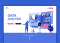 Modern flat web page design template concept of Auditing, Data Analysis decorated people character Royalty Free Stock Photo