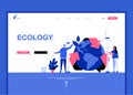 Modern flat web page design template concept of Ecology Earth decorated people character Royalty Free Stock Photo