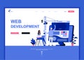 Modern flat web page design template concept of Web Development decorated people character Royalty Free Stock Photo