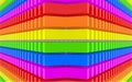 3d rendering. Modern flip Lgbt rainbow color panel block design wall art background