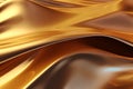 Modern floating golden fabric wave background. Generative AI