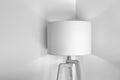 Modern floor lamp in a corner. Royalty Free Stock Photo