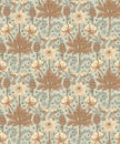 Modern floral seamless pattern for your design. Vector. Background. Royalty Free Stock Photo