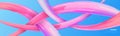 Modern fluidity composition banner. Abstract wavy 3D liquid shapes on blue background. Art fluid abstraction pattern