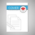 Modern folder cover, book cover, brochure - design template for documents and reports with symbol of documents and symbol of Royalty Free Stock Photo
